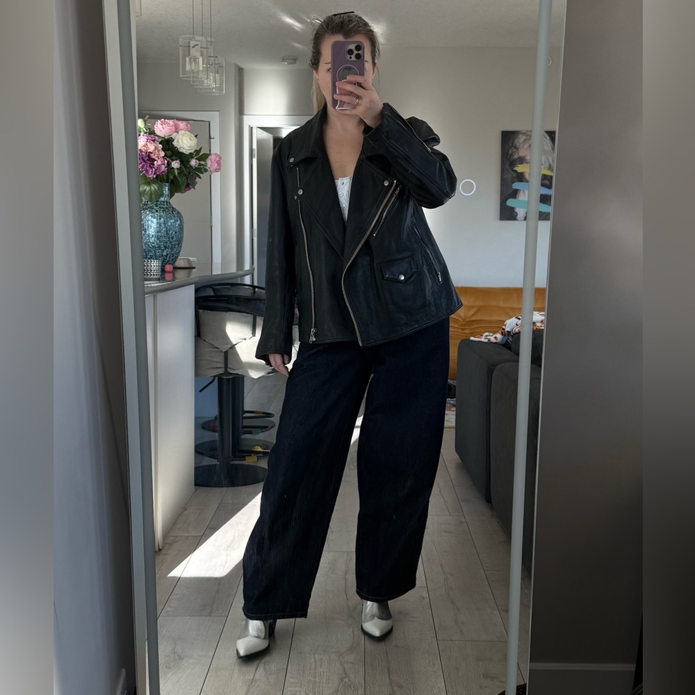 Black Leather biker jacket